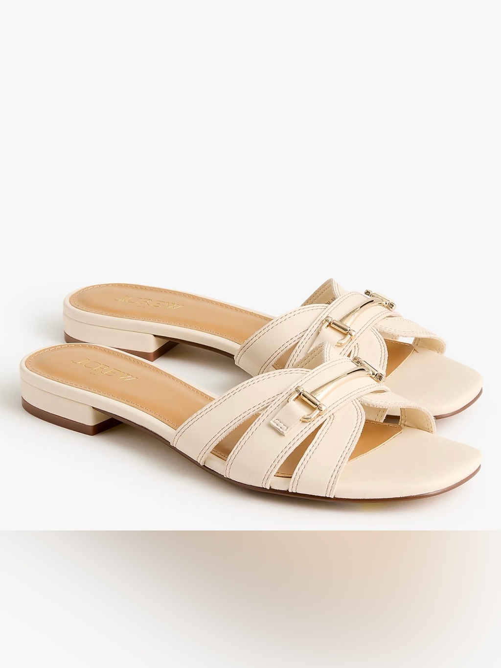 J.Crew 10.5 Emma Dusty Ivory Faux Leather Bit Slide Sandals